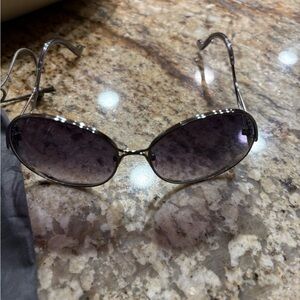 Balenciaga Silver and Black Sunglasses